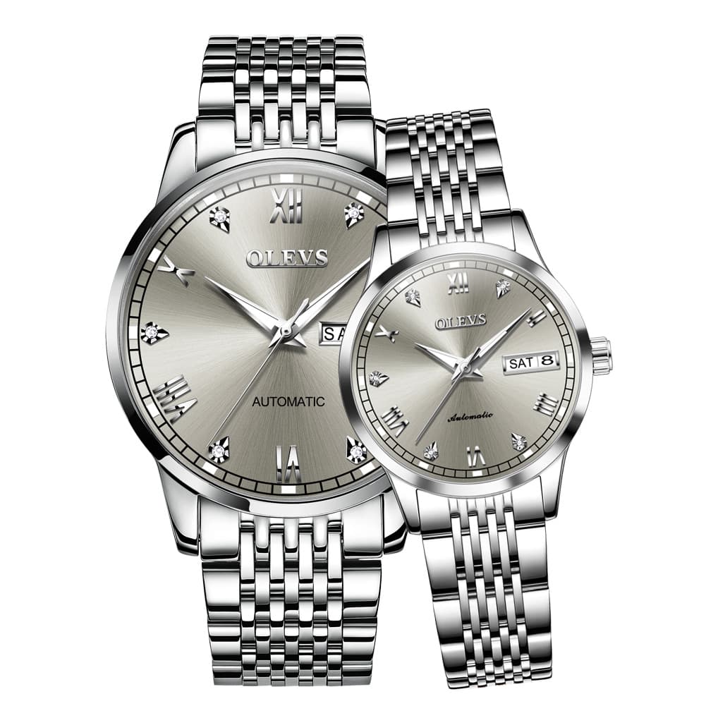 OLEVS 6602 Automatic Mechanical Couples Watch for Men Women