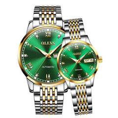 OLEVS 6602 Automatic Mechanical Couples Watch for Men Women