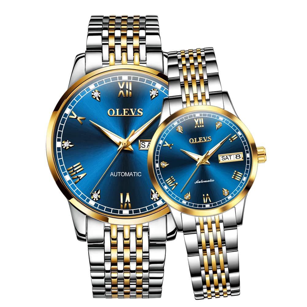 OLEVS 6602 Automatic Mechanical Couples Watch for Men Women
