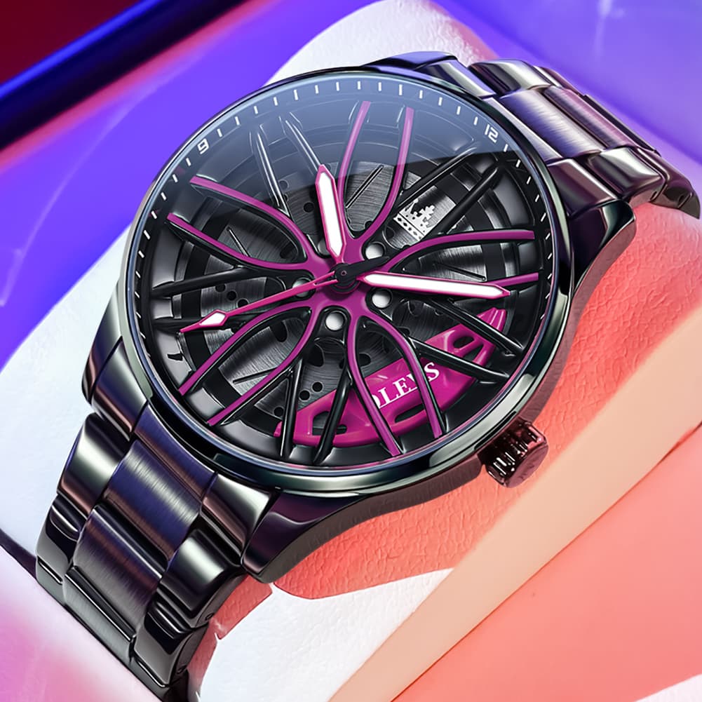 OLEVS 9937 Wheel Caliper Rim Racing Quartz Watch for Men