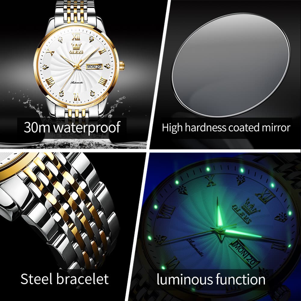 OLEVS 6630 Sunburst Dial Mechanical Watch for Men