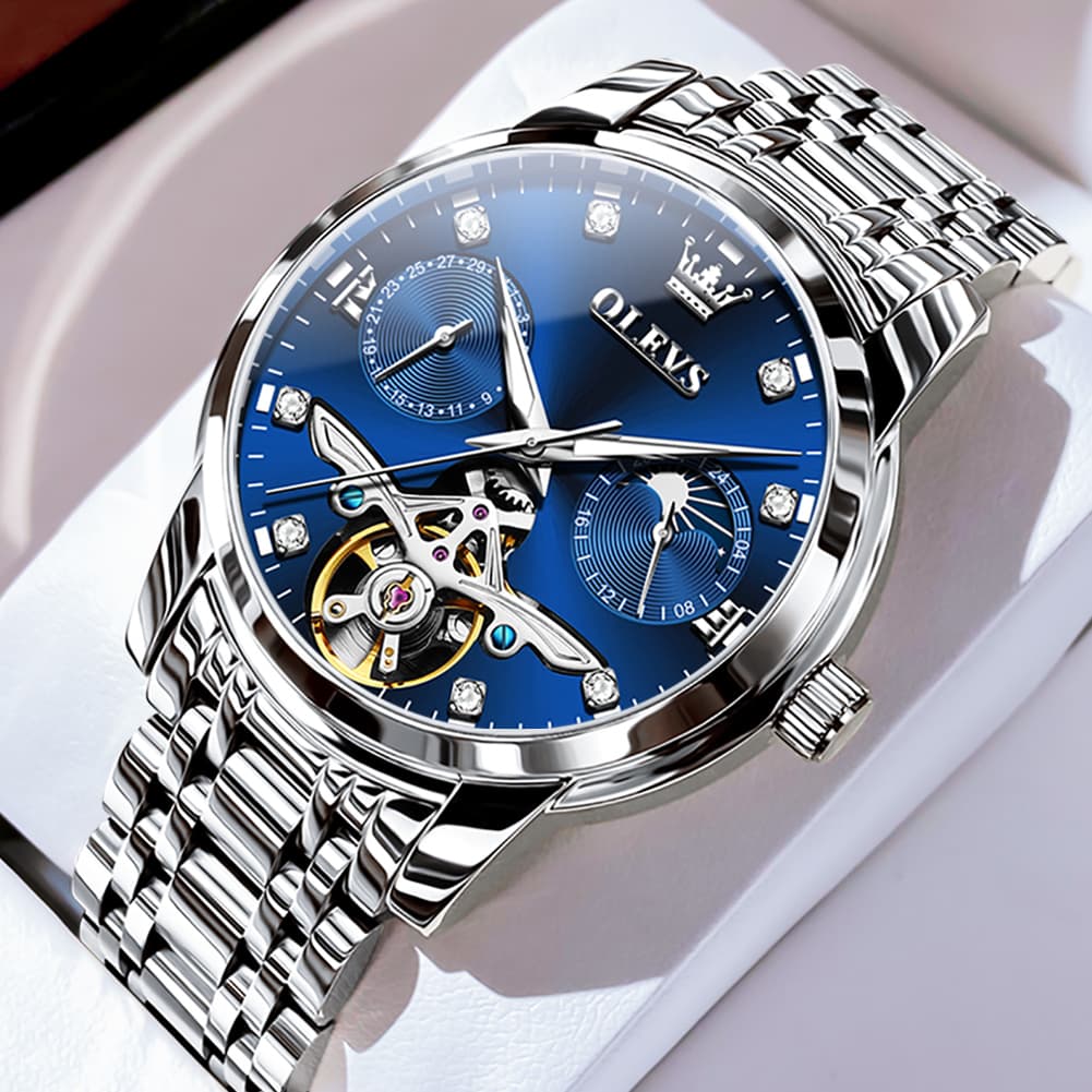 OLEVS 6703 Moon Phase Tourbillon Automatic Mechanical Watch For Men