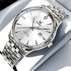 OLEVS Couple Watch Faceted Crystal Two Tone Stainless Steel Date Quartz 5598