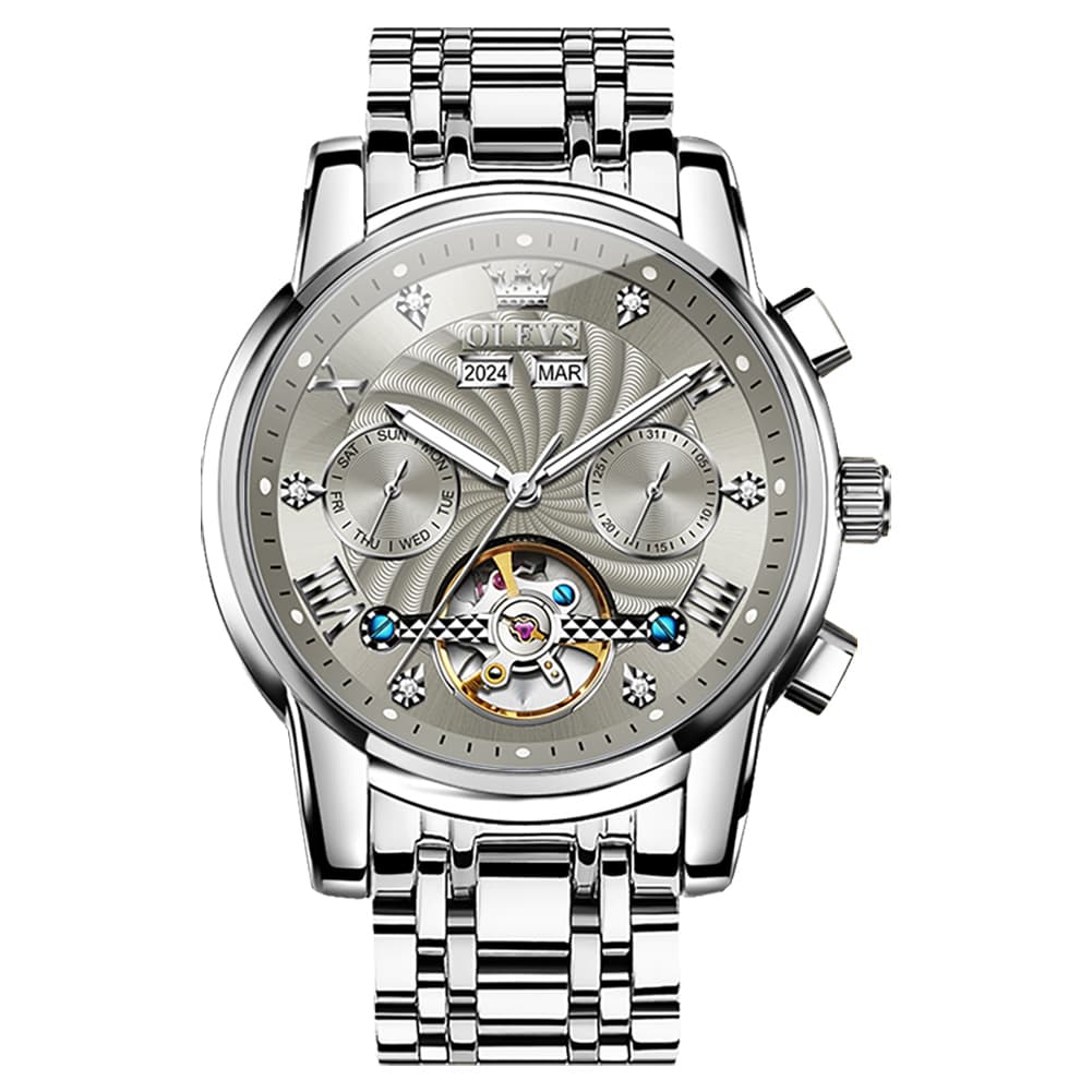 OLEVS 7088 Open Heart Roman Numeral Automatic Watch For Men