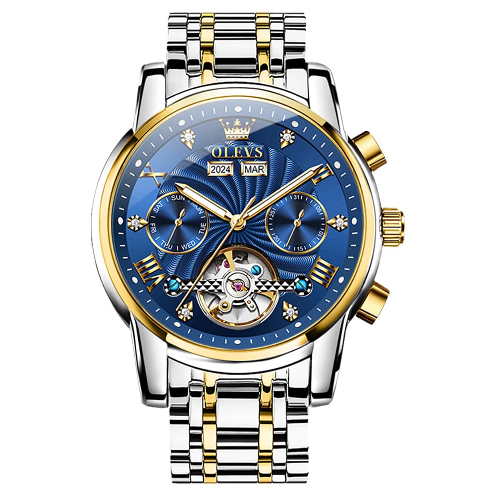 OLEVS 7088 Open Heart Roman Numeral Automatic Watch For Men
