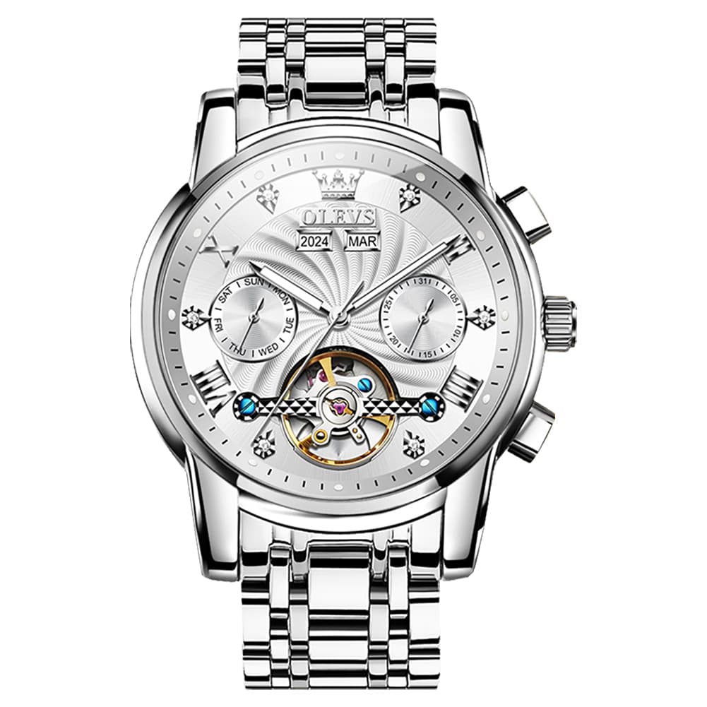 OLEVS 7088 Open Heart Roman Numeral Automatic Watch For Men