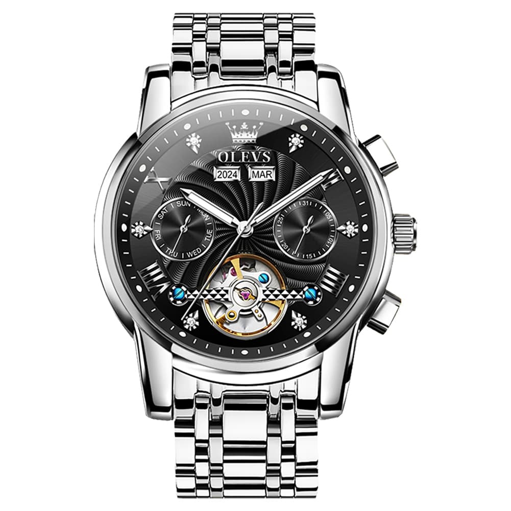 OLEVS 7088 Open Heart Roman Numeral Automatic Watch For Men