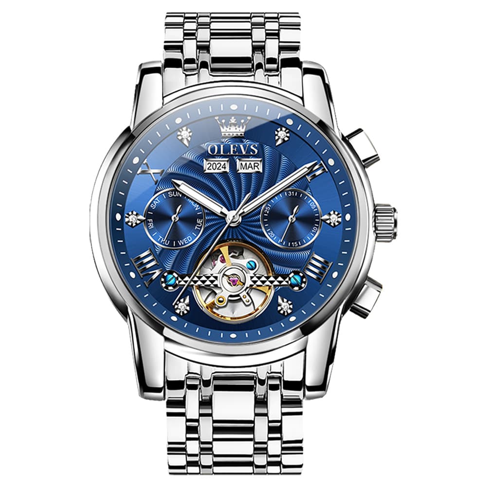 OLEVS 7088 Open Heart Roman Numeral Automatic Watch For Men
