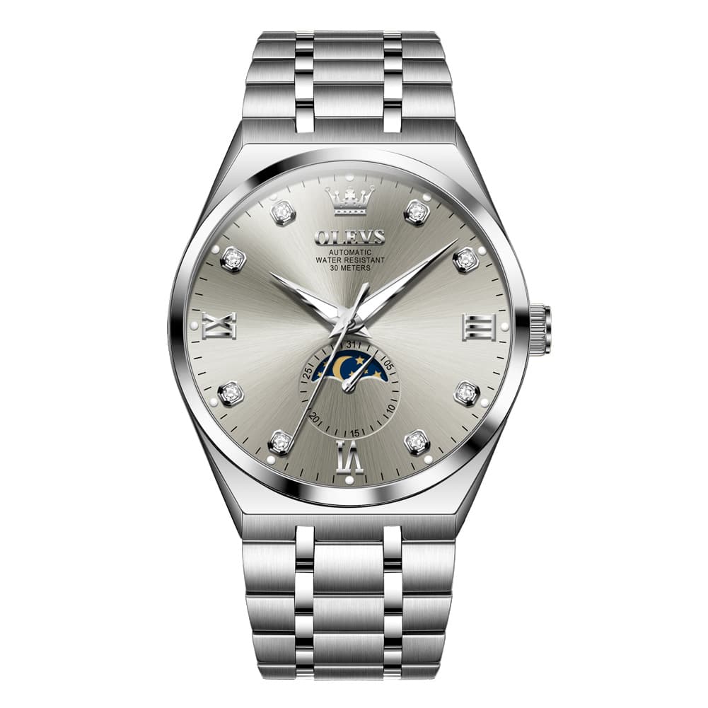 OLEVS 7069 Octagonal Moon Phase Automatic Watch For Men