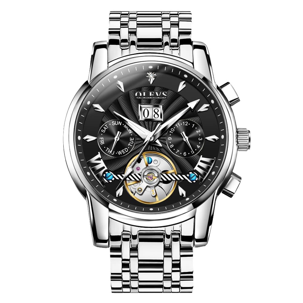 OLEVS Open Heart Multifunction Automatic Mechanical Watch 9965 Big Date for Men