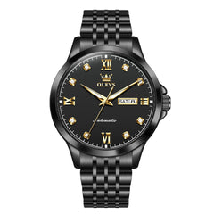 OLEVS 7092 Diamond Accent Dual Calendar Automatic Watch For Men
