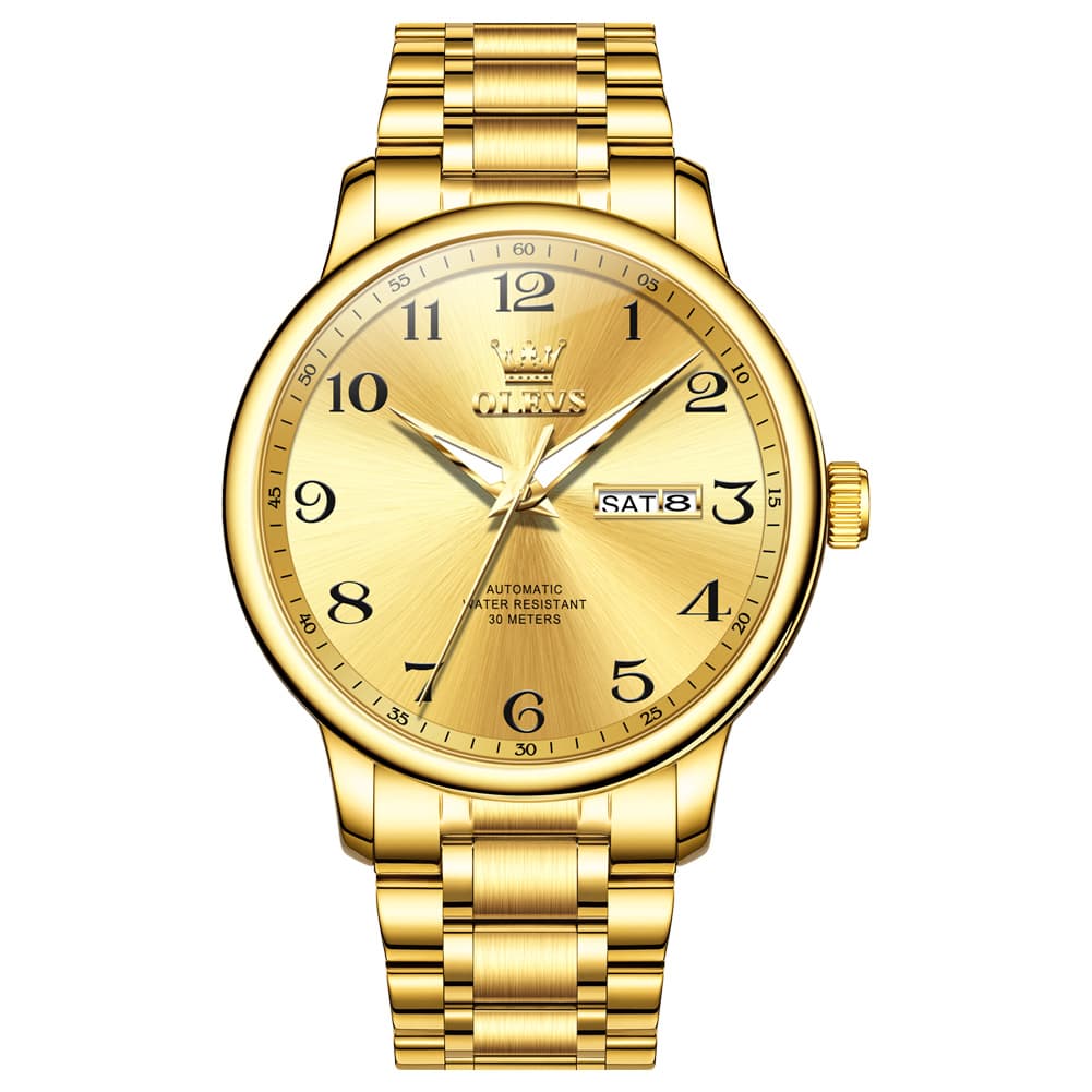 OLEVS 7072 Arabic Numeral Dual Calendar Automatic Watch For Men