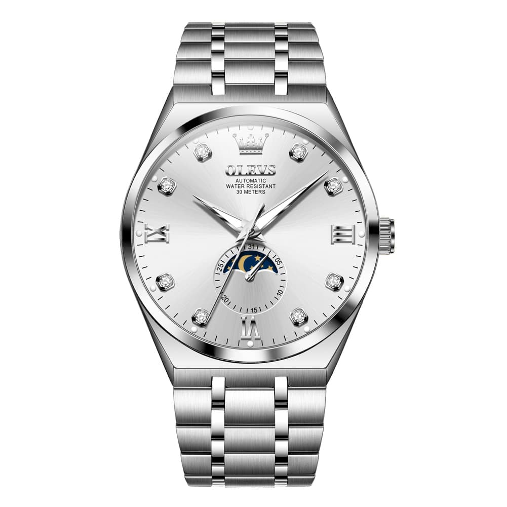 OLEVS 7069 Octagonal Moon Phase Automatic Watch For Men