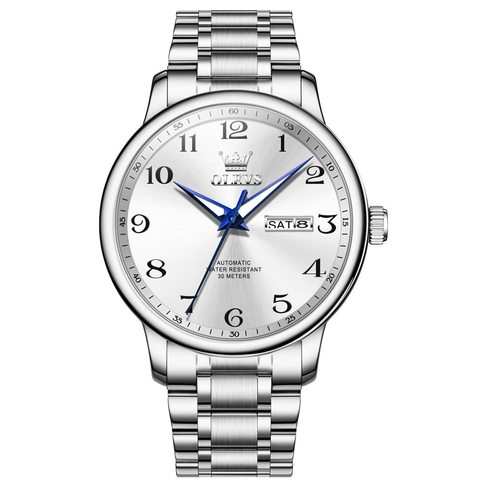 OLEVS 7072 Arabic Numeral Dual Calendar Automatic Watch For Men