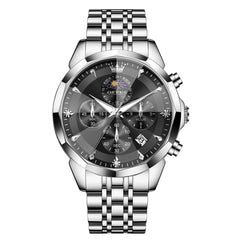 OLEVS 3673 Quartz 3D Rhombic Mirror Chronograph Watch For Men