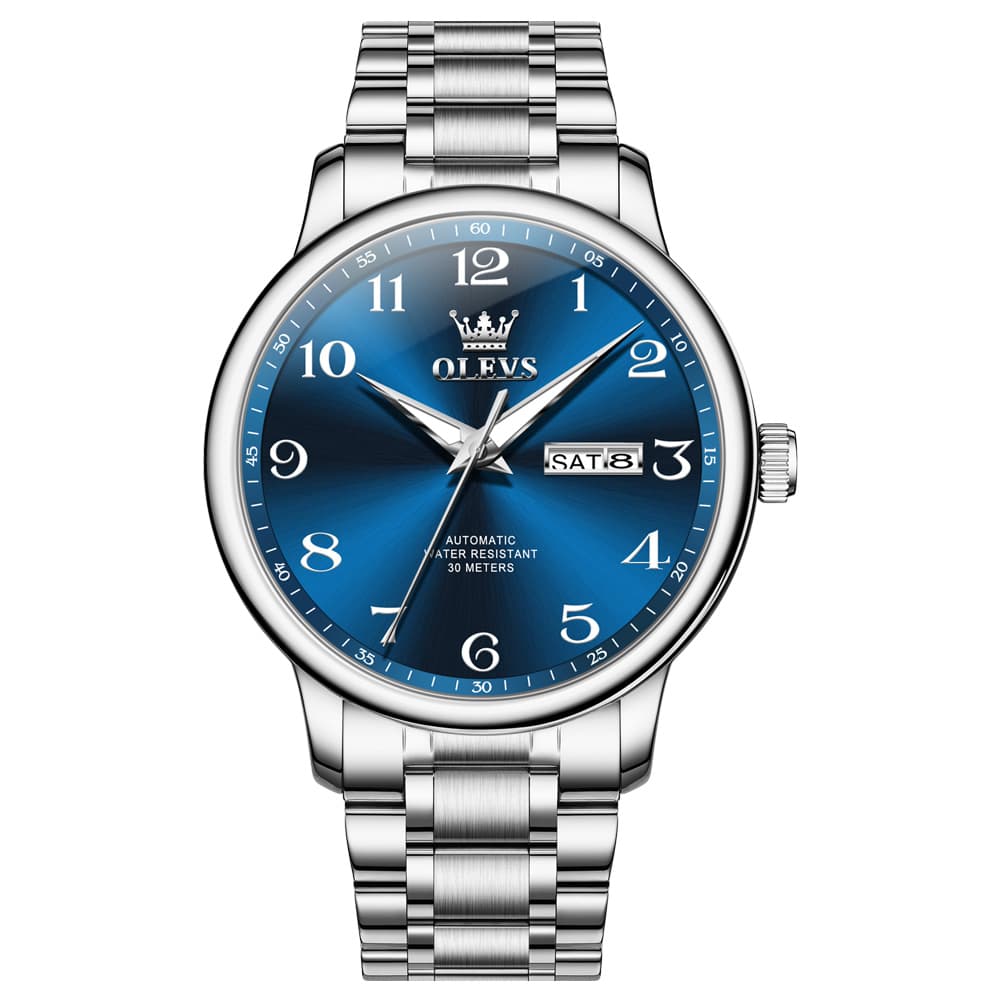 OLEVS 7072 Arabic Numeral Dual Calendar Automatic Watch For Men