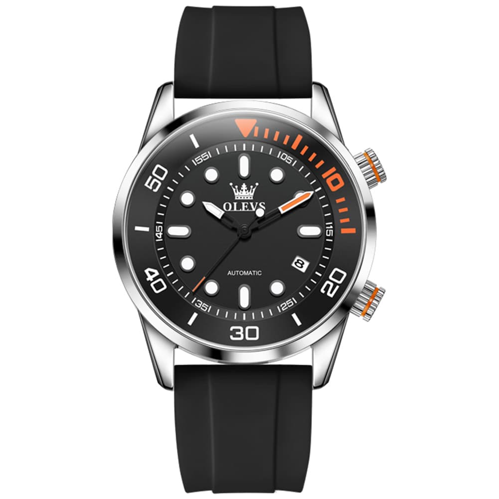 OLEVS 6751 Dive Style Silicone Strap Mechanical Watch for Men