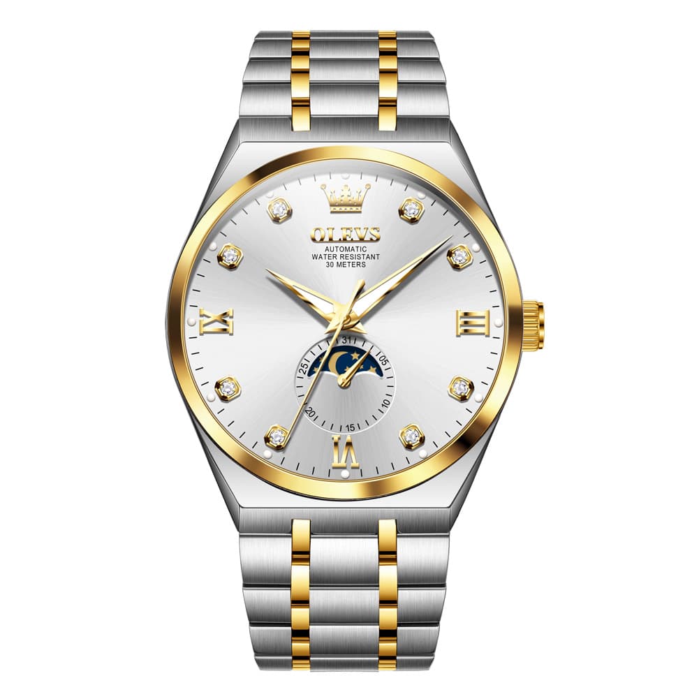 OLEVS 7069 Octagonal Moon Phase Automatic Watch For Men