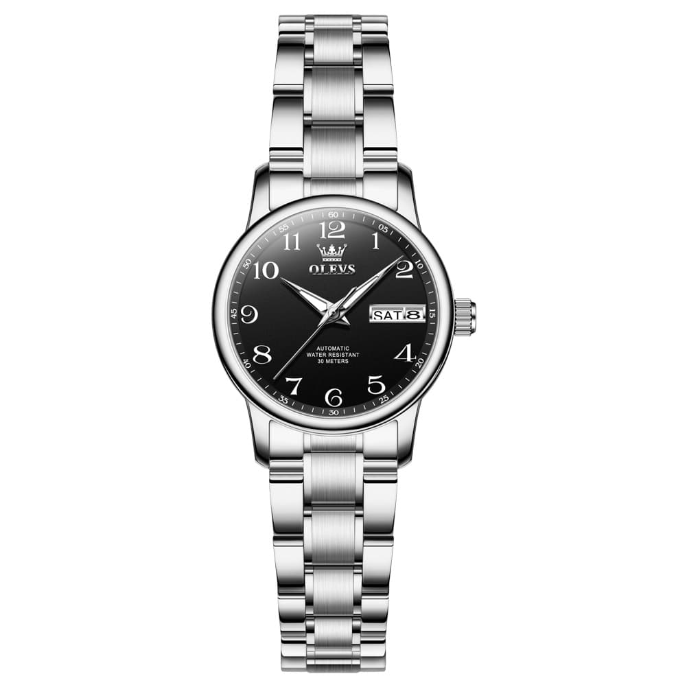 OLEVS 7072 Arabic Numeral Dual Calendar Automatic Watch For Women