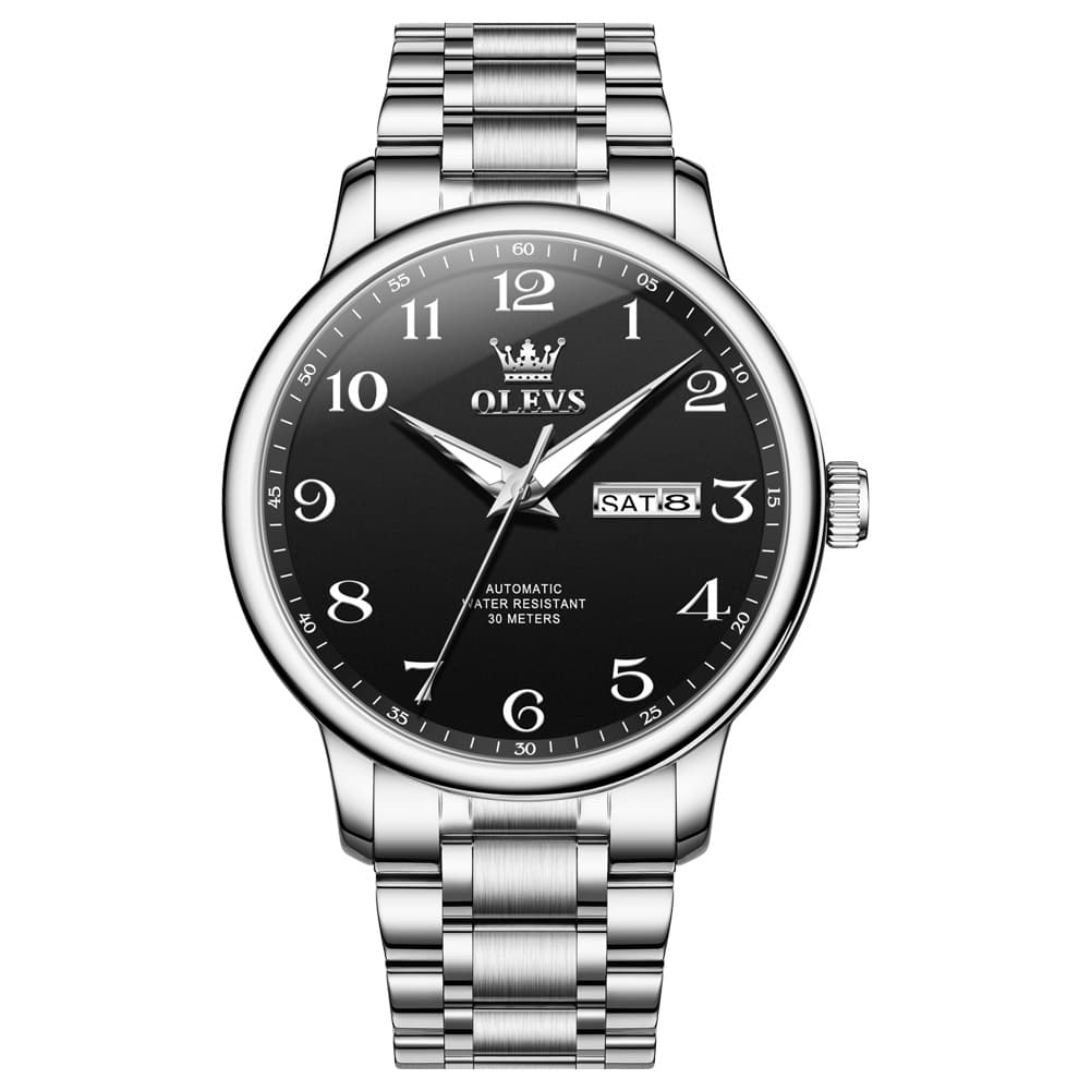 OLEVS 7072 Arabic Numeral Dual Calendar Automatic Watch For Men