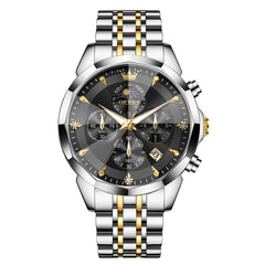 OLEVS 3673 Quartz 3D Rhombic Mirror Chronograph Watch For Men