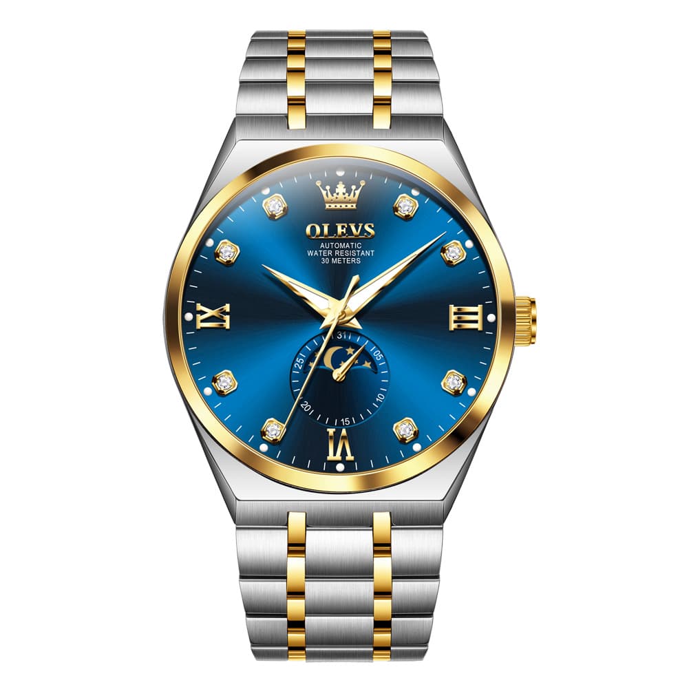 OLEVS 7069 Octagonal Moon Phase Automatic Watch For Men