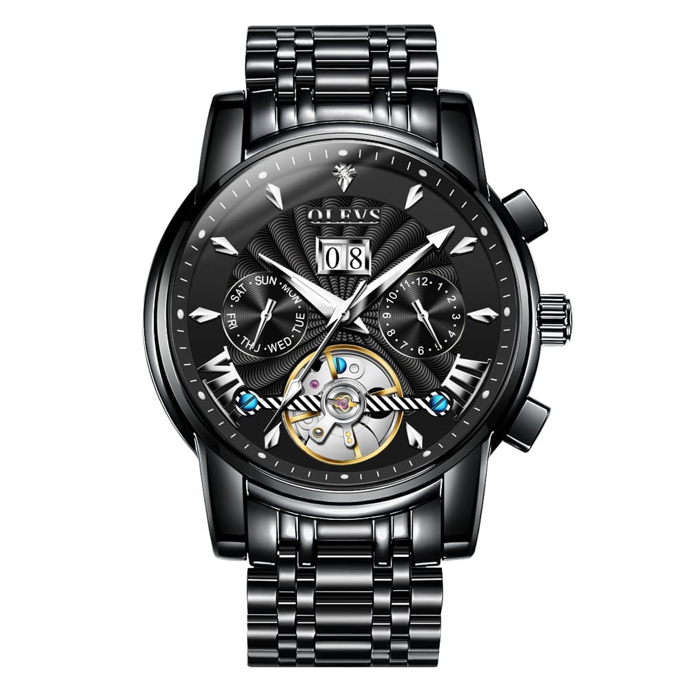 OLEVS Open Heart Multifunction Automatic Mechanical Watch 9965 Big Date for Men