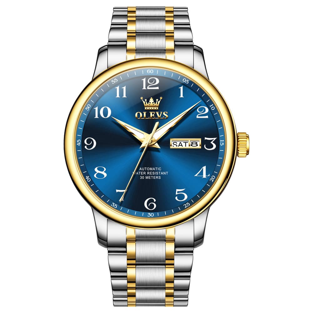 OLEVS 7072 Arabic Numeral Dual Calendar Automatic Watch For Men