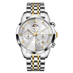OLEVS 3673 Quartz 3D Rhombic Mirror Chronograph Watch For Men