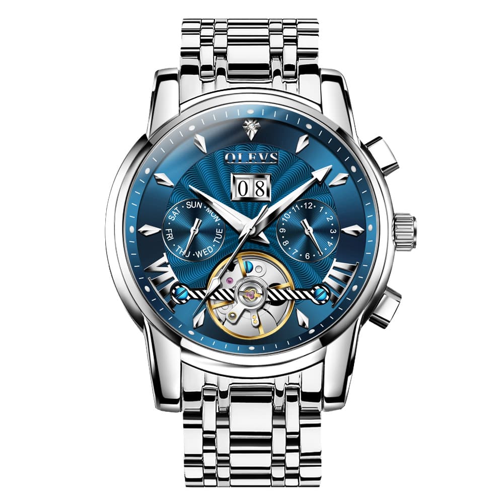 OLEVS Open Heart Multifunction Automatic Mechanical Watch 9965 Big Date for Men