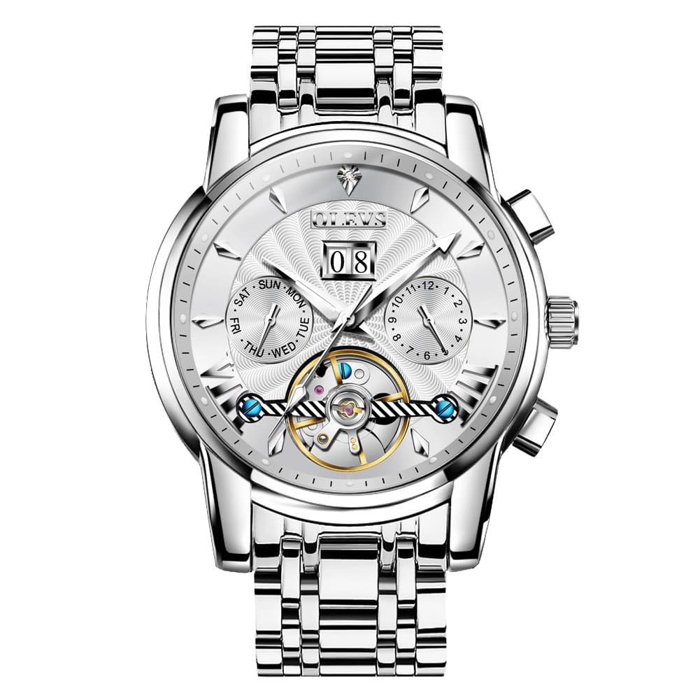 OLEVS Open Heart Multifunction Automatic Mechanical Watch 9965 Big Date for Men