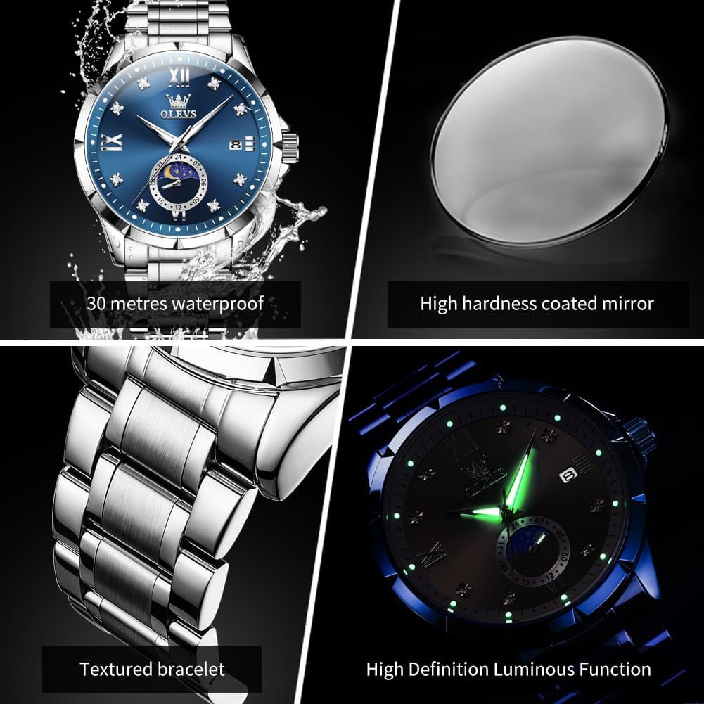 OLEVS 2956 Moon Phase Quartz Watch for Men