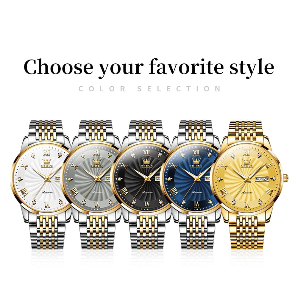 OLEVS 6630 Sunburst Dial Mechanical Watch for Men