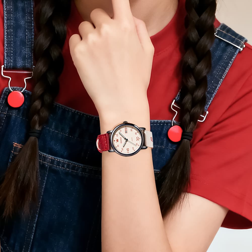 OLEVS 2997 Nylon Strap American Vintage Quartz Watch for Men and Women
