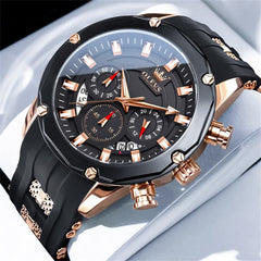 OLEVS 9991 Bold Chronograph Racing Silicone Watch for Men