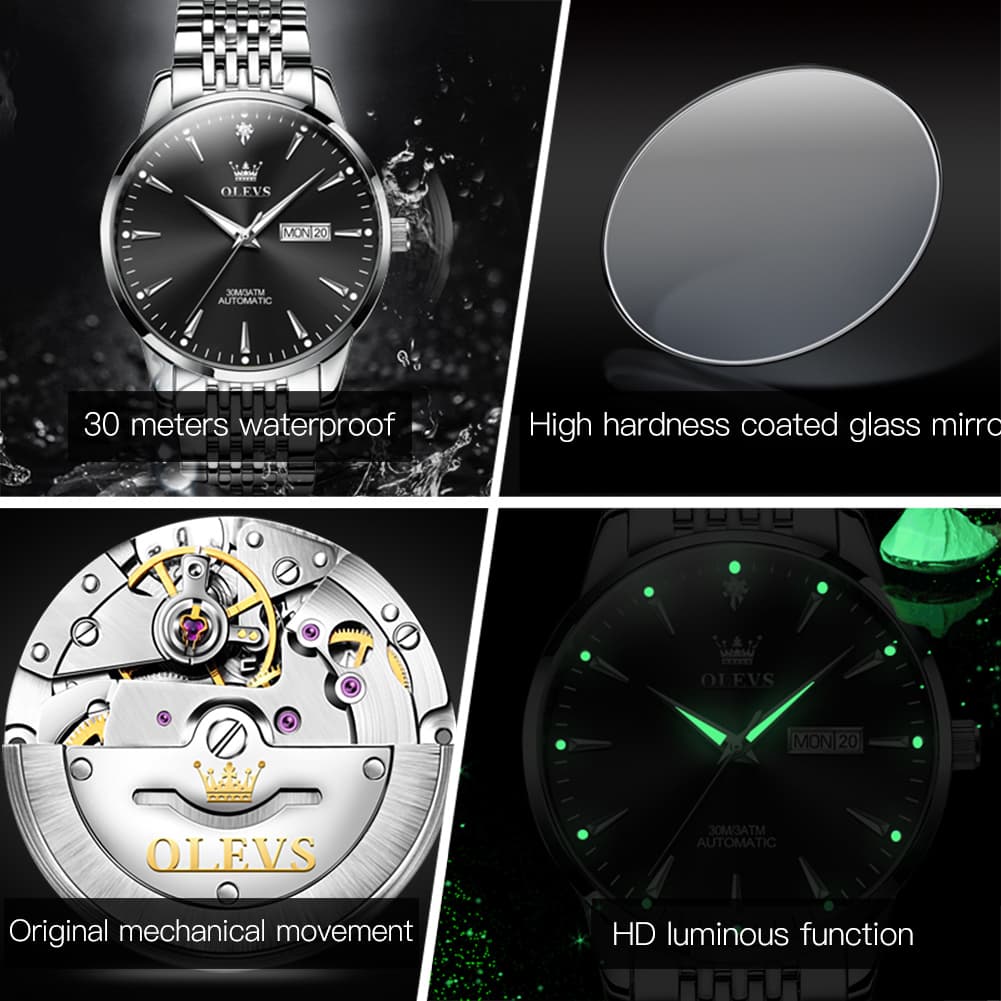 OLEVS 6635 Stainless Steel Automatic Mechanical Watch for Men