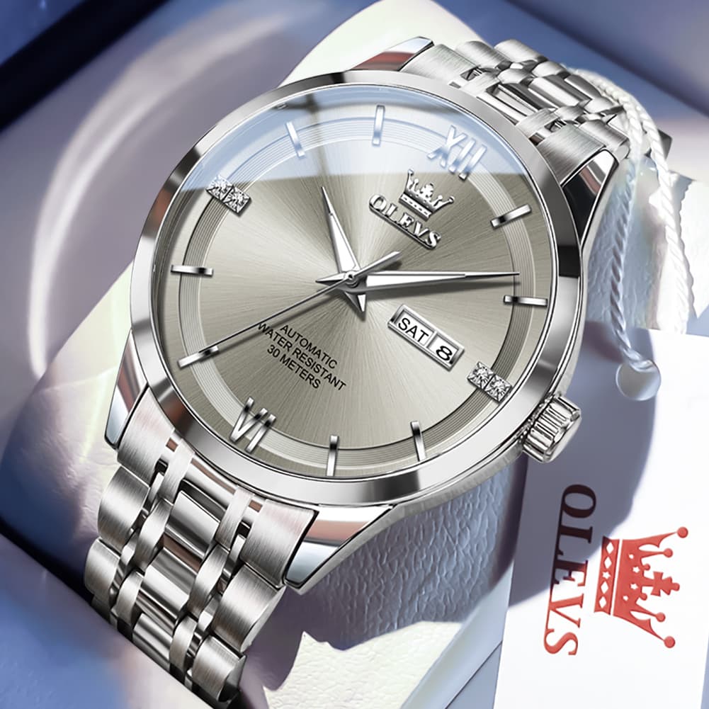OLEVS 7061 Classic Dual Calendar Automatic Watch For Men