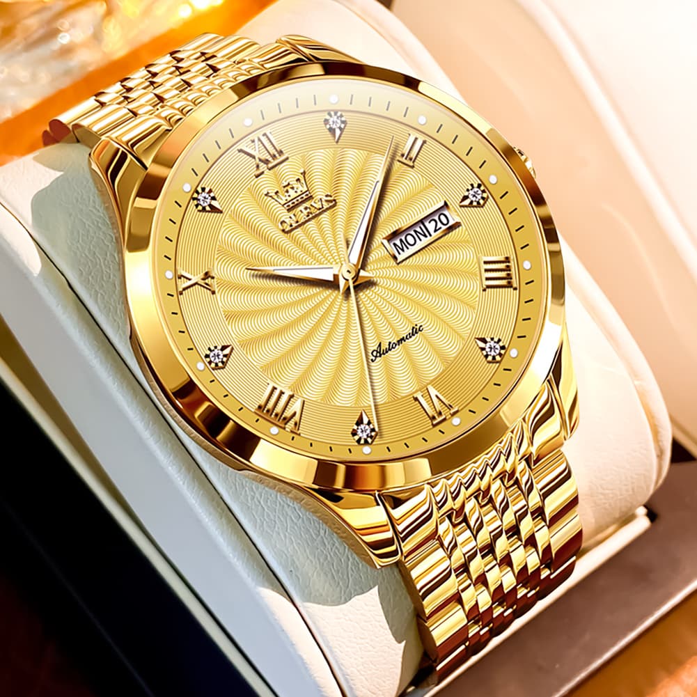 OLEVS 6630 Sunburst Dial Mechanical Watch for Men