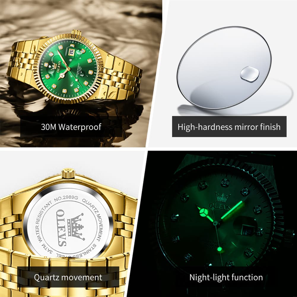 OLEVS 2989 Steel Luminous Dress Watch for Men