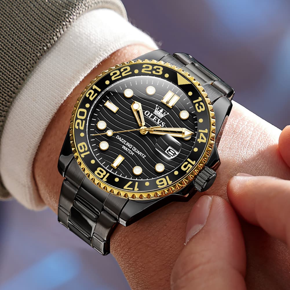 OLEVS 3610 Dive Style Steel Quartz Watch for Men