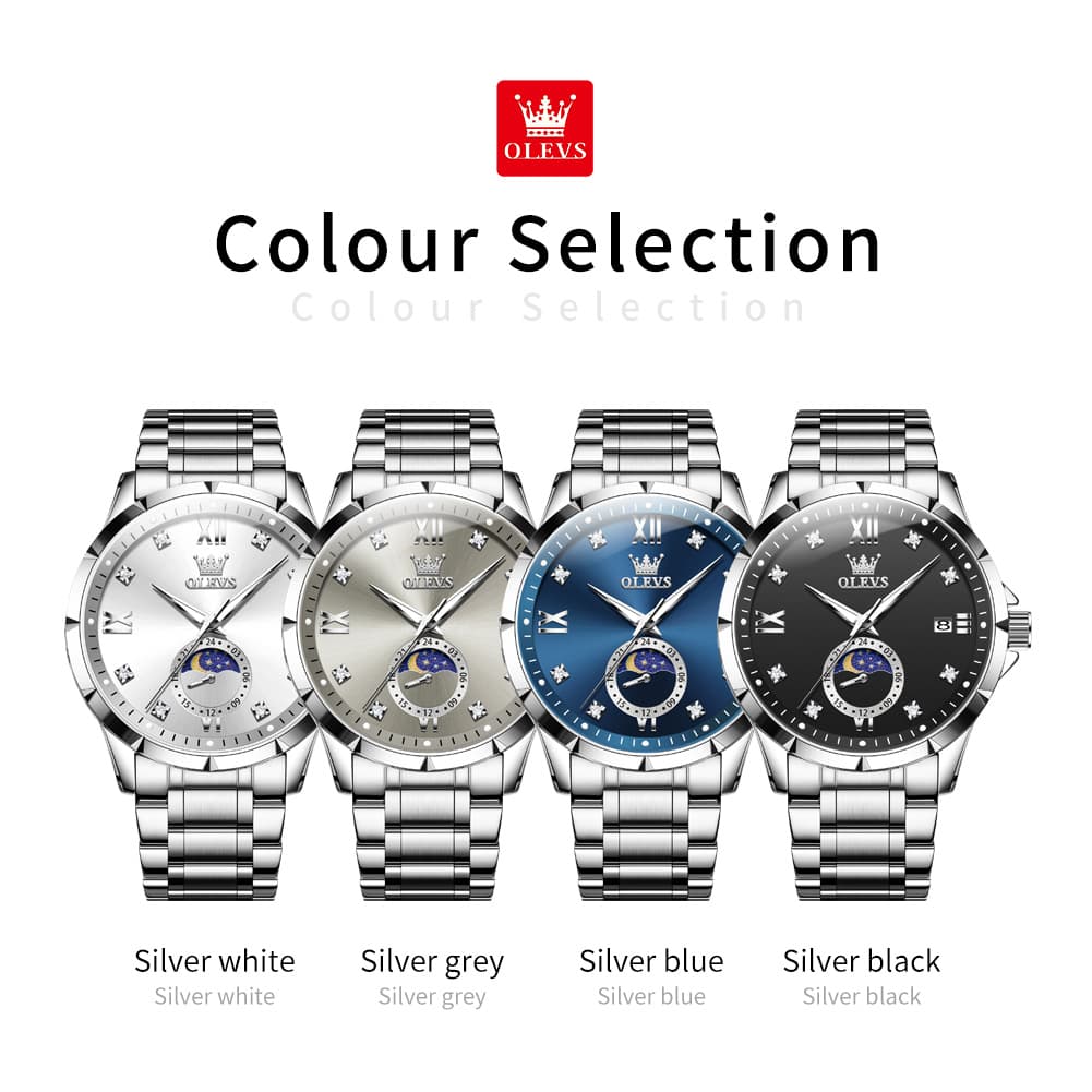 OLEVS 2956 Moon Phase Quartz Watch for Men