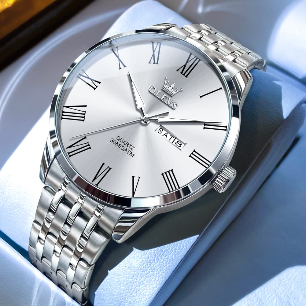 OLEVS 3633 Minimalist Sunray Roman Quartz Watch for Men