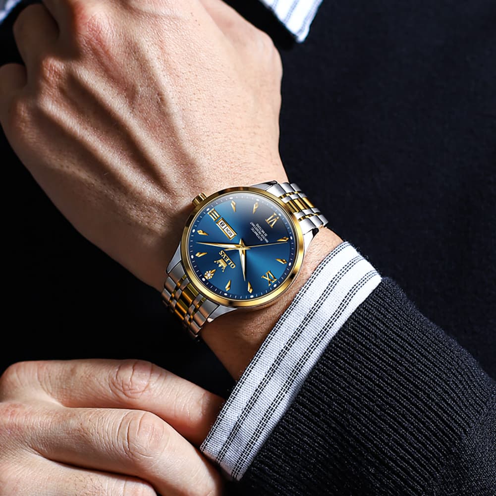 OLEVS Diamond Dial Day Date Automatic Mechanical Watch 9956 for Men