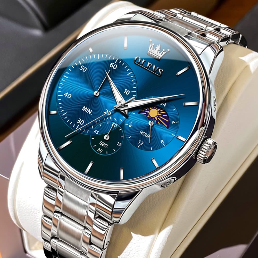 OLEVS 2936 Chronograph Moon Phase Quartz Watch for Men