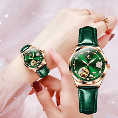 OLEVS 6601 Romantic Open Heart Mechanical Ladies Watch
