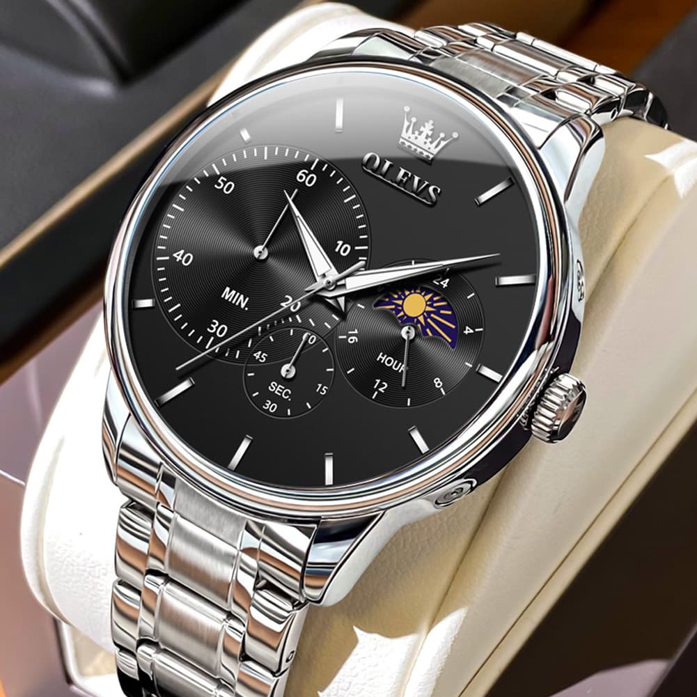 OLEVS 2936 Chronograph Moon Phase Quartz Watch for Men