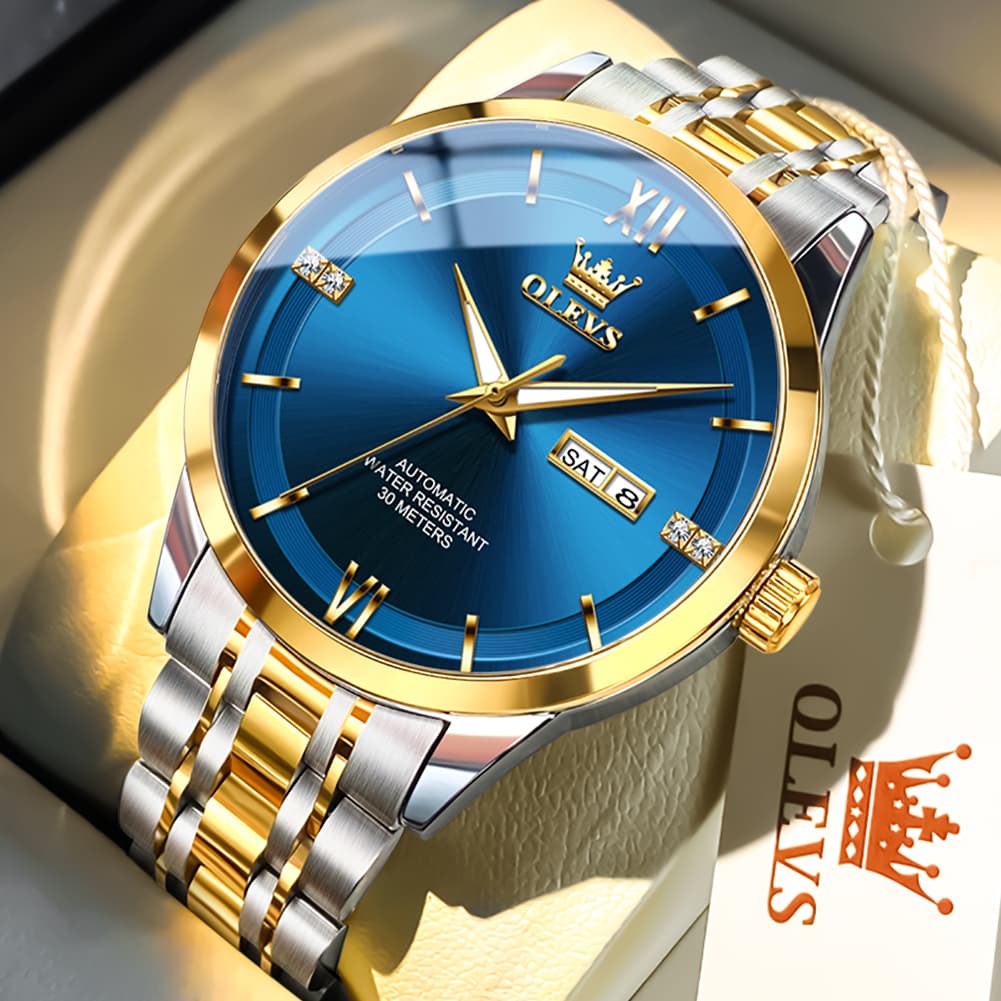 OLEVS 7061 Classic Dual Calendar Automatic Watch For Men