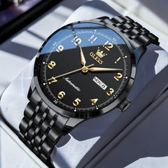 OLEVS 7100 Arabic Numeral Dual Calendar Automatic Watch For Men
