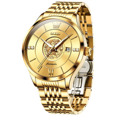 OLEVS 6693 3D Dragon Mechanical Steel Watch for Men