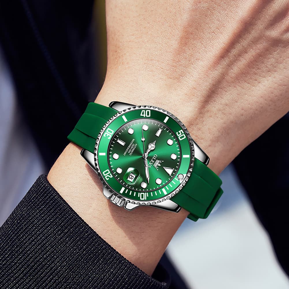 OLEVS 6650 Silicone Automatic Mechanical Dive Watch for Men
